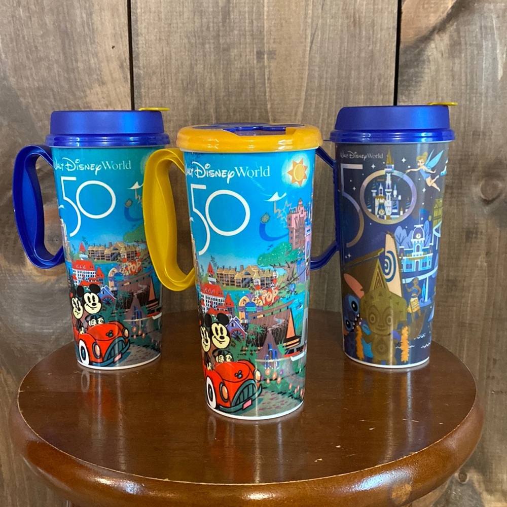 Disney World 50th Anniversary Mugs with Lids